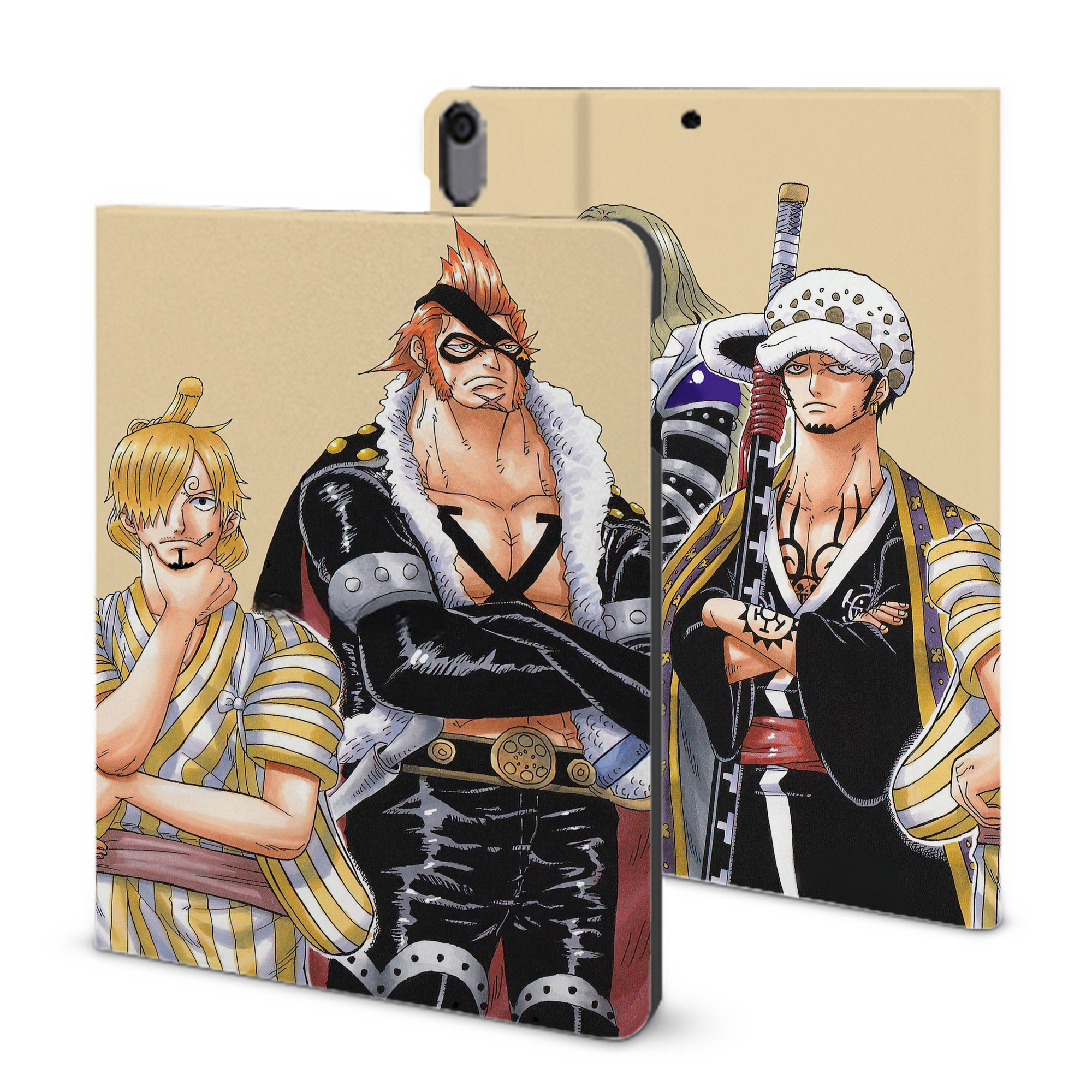 （画像用） ワンピース ONE PIECE IPad ケース ブック型 PUレザー TPU 耐衝撃 軽量 薄型 ペン収納なし 全面保護 IPad 各モデル対応